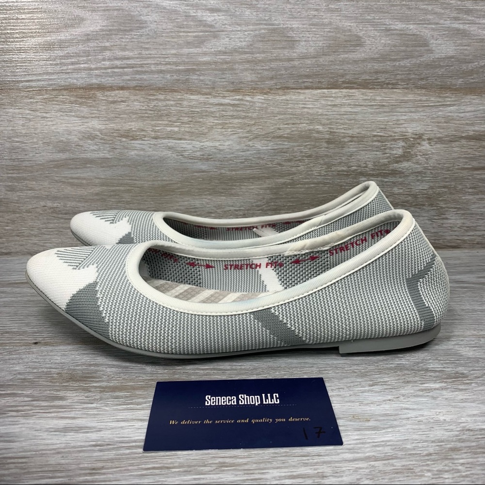 Skechers Women’s Cleo Wham 6.5 Gray Memory Foam Pointed Toe Ballet Flats Sz 8.5